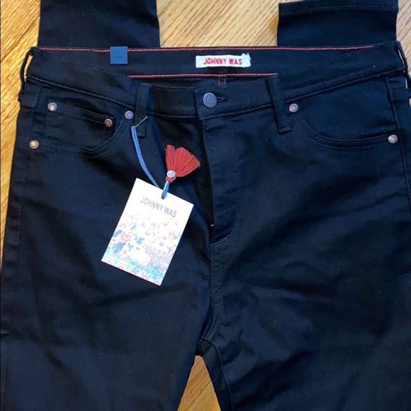 Johnny Was The Skinny Jean Black Jegging Legging 31 Brand New with Tags - Picture 5 of 8